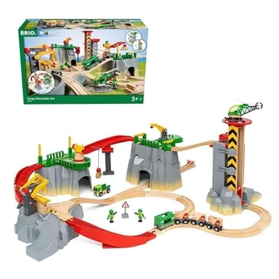 Imagen de BRIO World Set de Carga montaña, Circuito Tren con Accesorios, 49 Piezas, Edad 3+ Años