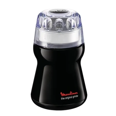 Imagen de Moulinex Grinder AR110830, Molinillo de café 180 W para 9 tazas , con capacidad 50 g mecanismo funcionamiento a presión 1,2,3, color negro