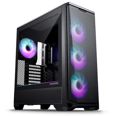 Imagen de Phanteks Eclipse G400A Mid Tower PC Case DRGB, panel de vidrio templado, diseño alto flujo aire, instalación sin herramientas, negro satinado