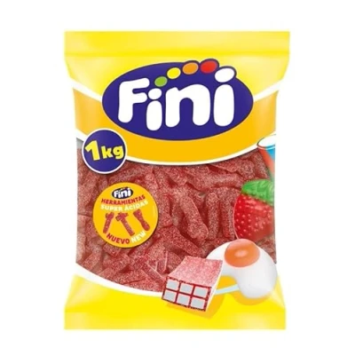 Imagen de Fini Golosina Herramienta Súper Ácida Bolsa 1 Kg Chuche Sabor Fresa Ideales para Eventos, Cumpleaños Halloween o Navidades.