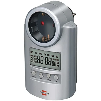 Imagen de Brennenstuhl temporizador digital semanal IP44 / enchufe programable de (temporizador para uso en exteriores, antracita alemán