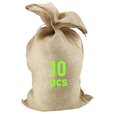 Imagen de D.RECT Jutesack 10x Multifuncional 85x50cm Protección de Invierno para Plantas en Macetas y Sartenes Jardín I Bolsa Patatas 100% Yute Resistente, Natural, 85 x 50 cm