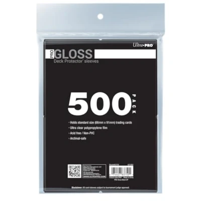 Imagen de Ultra PRO Protector de baraja 500 quilates, color negro brillante, protege y almacena tarjetas coleccionables, deportivas, MTG, D&amp;D, tamaño para adaptarse a