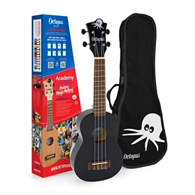 Imagen de Octopus Ukelele soprano UK205 de madera negro, completo