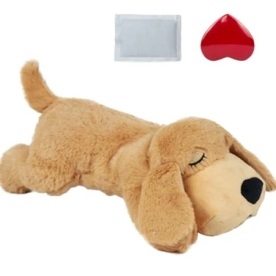 Imagen de vocheer Juguete de Latido del corazón para Cachorros, Alivio la ansiedad Perro, Ayuda calmante latidos corazón, Animal Peluche, Entrenamiento conductual,
