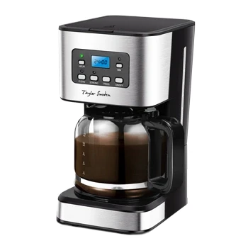 Imagen de Taylor Swoden Darcy Cafetera de goteo, pantalla LCD, filtro reutilizable, programable, función auto limpieza (descalcificación), capacidad 1,5L(12 tazas), mantener caliente. Sin BPA.