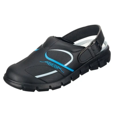 Imagen de Zapato Profesional OB, A,E,FO SRC, con Microfibra a Color Negro Correa Ajustable Adecuado para Cocina Conforme HACCP Negro/Azul, otros, 41