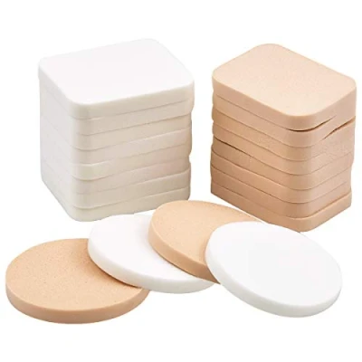 Imagen de Fodlon Esponjas para Maquillaje, Conjunto de 20 Paquetes Esponja Pintura Facial Maquillaje Espuma Unisex Adultos Uso Dual Seco y Húmedo Redondo Rectángulo