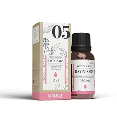 Imagen de Aceite Esencial de Ravintsara Bio 15 ml Ayuda a Mejorar tu Sistema Inmunológico Otorga Propiedades Antioxidantes y Drenantes Favorece la Relajación Eladiet