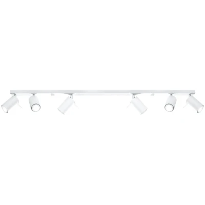 Imagen de SOLLUX lighting Ring 6L Plafón Diseño Minimalista Y Moderno, Brazo Ajustable Dirección De La Luz Bombilla GU10 Reemplazable, 6 x 40 W Acero, Blanco, 118 16 cm