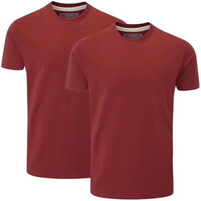 Imagen de Charles Wilson Paquete 2 Camisetas Cuello Redondo (M, Red Berry (0824))