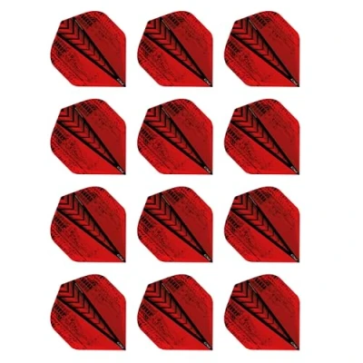 Imagen de RED DRAGON Hardcore Radical Rojo Plumas de Dardos Estándar Extra Gruesos 4 Juegos por Paquete (12 vuelos en Total)