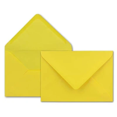Imagen de sobres coloridos de Neuser 80 g/m², B6, 175 x 125 mm, cierre mojado., color amarillo 50 Umschläge