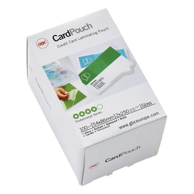 Imagen de GBC Carteras de plastificación para tarjetas Plastificador (Blanco, Polietileno, Brillante, 0,5 mm, China, 54 mm)