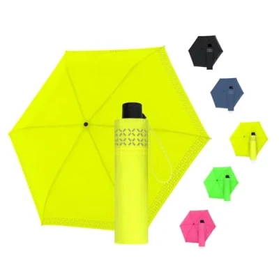 Imagen de Doppler Safety Reflect Paraguas reflectante en colores neón I con borde y abridor de mano Mini bolsa a juego bolsillo ligero para viajar