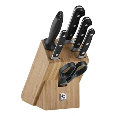 Imagen de ZWILLING Bloque de cuchillos, 7 Piezas, bambú, Cuchillos y tijeras acero inoxidable especial/Mango plástico, Profesional S