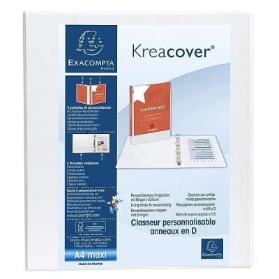 Imagen de Carpeta exacompta canguro 4 anillas 40 mm din a4+ carton forrado polipropileno personalizable 3 bolsillos