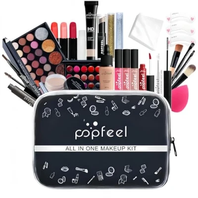 Imagen de Todo en Uno Maquillaje Juego, 30 Piezas Kit de Regalo con Sombras Ojos Paleta Lápiz Labial, Completo Belleza Cosmética Makeup Set para Mujeres y Niñas