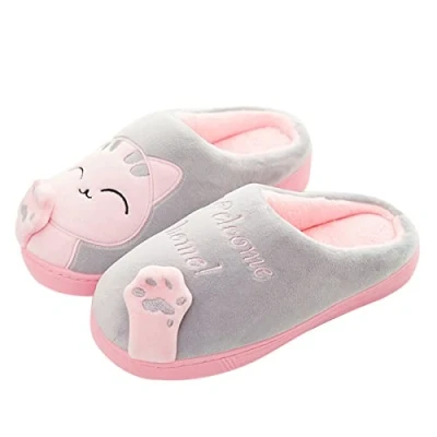 Imagen de AUXDIQ Zapatillas Casa Hombre Mujer Invierno Pantuflas Calido de Peluche Estar por Gris 39/40 EU