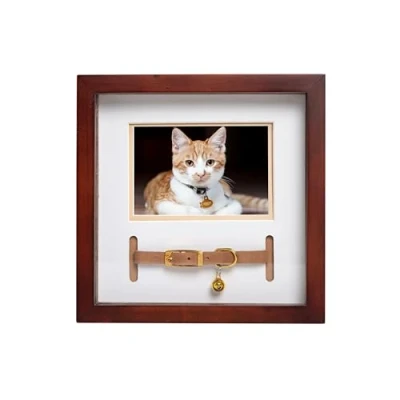 Imagen de Pearhead Pawprint Keepsake, Madera y Clase estándar, Marco de Recuerdo para Collar Mascotas
