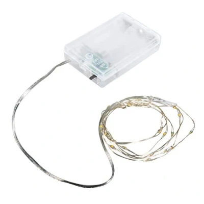 Imagen de Rayher Mini cadena luces LED a pilas, con temporizador, 130 cm, 20 blanco cálido, 69228159