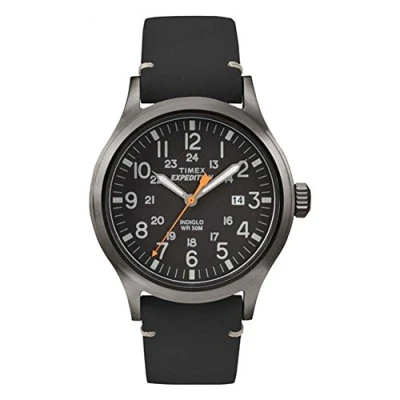Imagen de Timex Expedition Reloj análogico para Hombre de cuarzo con correa cuero, Negro (Negro)