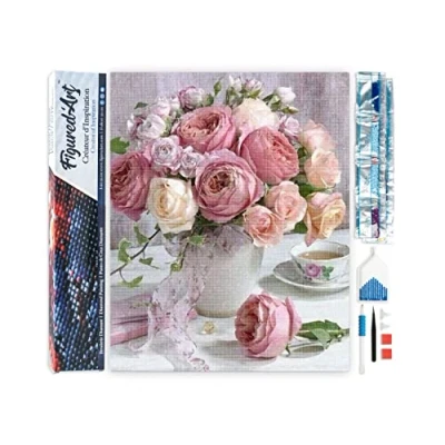 Imagen de Figured&#039;Art Diamond Painting Kit completo Cuadro 40x50cm de Pintura Diamante Lienzo entero enrollado con diamantes imitación cuadrados Ramo Rosas 5D DIY Manualidades Creativas Adultos