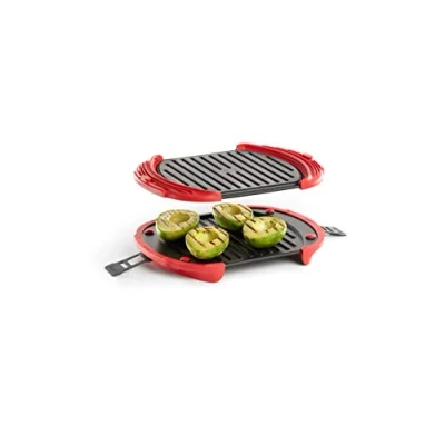 Imagen de Lékué Parrilla/Grill especial para cocinar en microondas, Rojo/Negro, formato XL