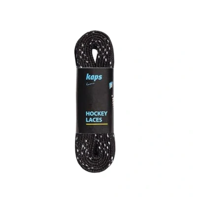 Imagen de Kaps Cordones de Poliéster Impermeables Fuerza Tensión Superior 190 daN Resistentes al Agua Para Patines Hockey sobre Hielo Negro y Blanco 182cm