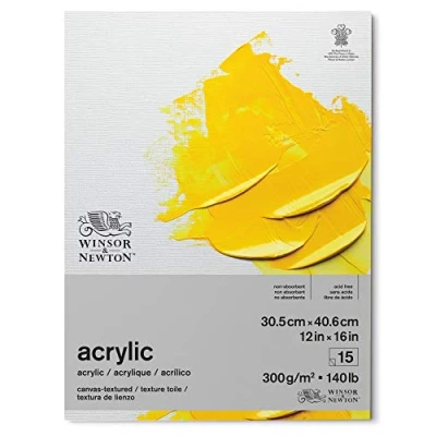 Imagen de Winsor &amp; Newton Bloc papel Acrílico, Blanco, (30,5 x 40,6 cm)