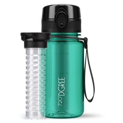 Imagen de 720DGREE botella de agua uberBottle 350ml, 350 ml Novedosa deportiva Ideal para niños, fitness, bicicleta, deportes, fútbol, guardería, escuela, pequeños, antigoteo