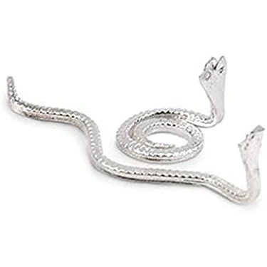 Imagen de HIMANSH STORE Naag Nagin Joda Par de serpientes metal para Kaal Sarp Dosha, Nag Joda, plata, tamaño 1,5 cm
