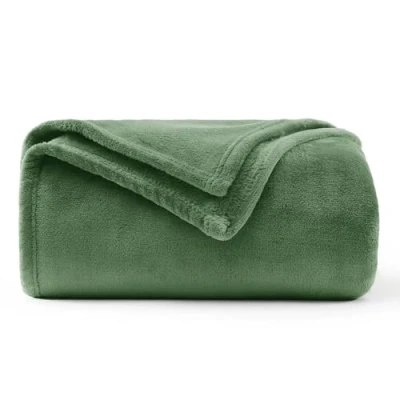 Imagen de WAVVE Manta Pequeña para Sofá, Franela 130x150 cm, de Microfibra, Suave, Cálida, Transpirable (Verde)
