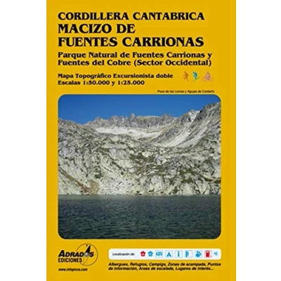 Imagen de Cordillera Cantábrica. Macizo de Fuentes Carrionas, Parque Natural Carrionas y del Cobre (sector occidental): mapa topográfico excursionistas, E 1:50.000, 1:25.000