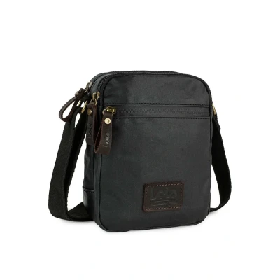 Imagen de Lois Bandoleras Hombre Bolso Bandolera Ajustable Lona recubierta/Piel Hombre. de Pequeño., Negro