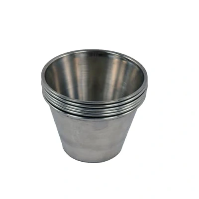 Imagen de FMprofessional Set de 6 Flaneras Lisas Acero Inoxidable, óptimas para hacer Flanes, Pudding, Natillas y Postres, 8 cm Diámetro, Aptas Lavavajillas, uds.