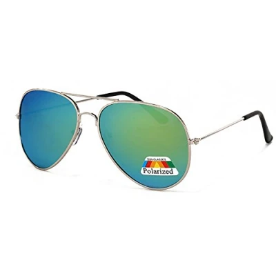 Imagen de 4sold Joven Polarized Gafas de sol Kids en muchos combinaciones clásica unisex multicolor (Light Green Mirror)