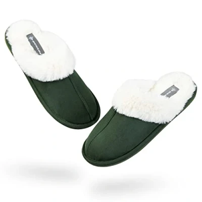 Imagen de DUNLOP Zapatillas Mujer Casa Antideslizantes con Memory Foam (38 EU, Verde Oscuro, numeric_38)