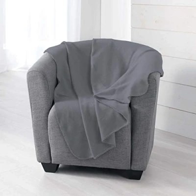 Imagen de Douceur d&#039;Intérieur Suavidad Interior Milou Plaid, Poliéster, Antracita, 125 x 150 CM
