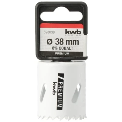 Imagen de kwb Sierra perforadora bimetálica HSS Ø 38 mm, aleación de cobalto 8% con vario dentado progresivo y alta precisión para un uso versátil