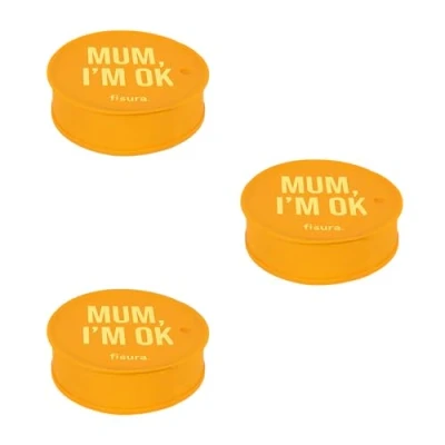 Imagen de Fisura Tapa vasos antidroga &quot;Mum, I&#039;m ok&quot; 3 unidades. Protector de bebida original. Cubierta para bebidas reutilizable. Protección vaso antiderrame hecho silicona. unidades