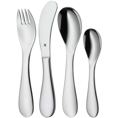 Imagen de WMF Knuddel Cubertería para Niños 4 Piezas (Tenedor, Cuchillo de Mesa, Cuchara y Pequeña) (WMF Kids Infantil)
