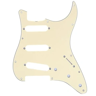 Imagen de Musiclily Pro 11 Agujeros SSS Vintage Golpeador Strat ST para Guitarra Eléctrica American 62 Stratocaster, 3 capas Crema