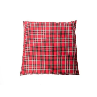 Imagen de texpot Funda de cojín (40 x 40 cm, con cremallera), diseño cuadros, color rojo
