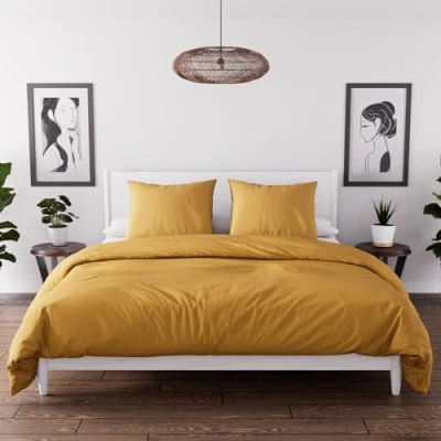 Imagen de Intemporel Juego de Funda nórdica Boheme Microfibra Lavada, Amarillo (Mostaza), 220 x 240 cm