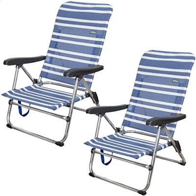 Imagen de AKTIVE Set 2 Sillas Pleg Alu 5pos 61x50x85cm C/asa mykonos