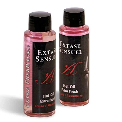 Imagen de Aceite de masaje con sabor a fresa efecto extra fresh Extase Sensual