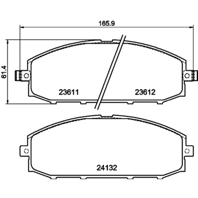 Imagen de HELLA 8DB 355 010 511 Juego de pastillas freno con avisador acústico desgaste NISSAN: Patrol GR 5 SUV