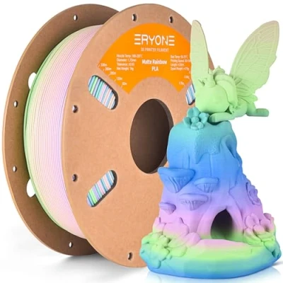 Imagen de Filamento PLA ERYONE 3D Drucker Mate 1 kg carrete, 1,75 mm +/ 0,03 mm, Materia de acuarela arcoíris