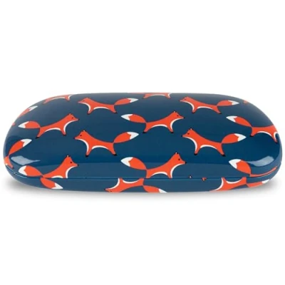 Imagen de LAGO TERRA Funda rígida para gafas con estampado de zorro, Navy Fox, M